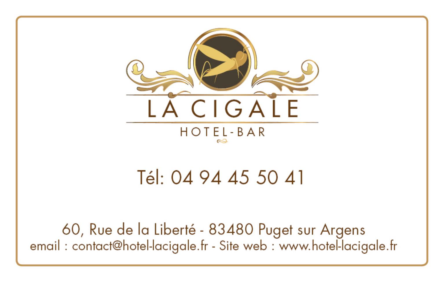 La Cigale , hotel restaurant - logo charte graphique, enseigne