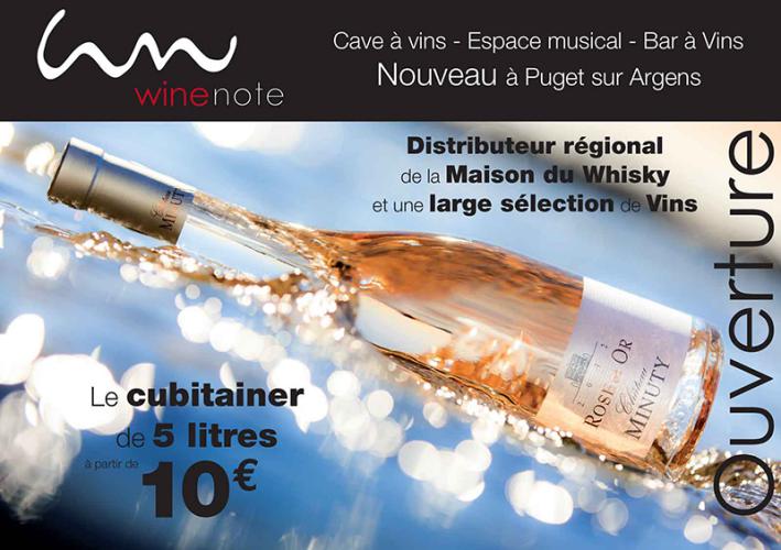 Wine note , vins - logo, enseigne, flyers